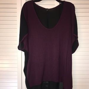 Express purple and sheer black blouse. Like new